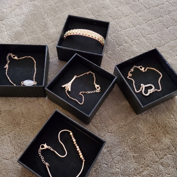 5 peice rose gold tone bracelet set - Picture 8 of 8